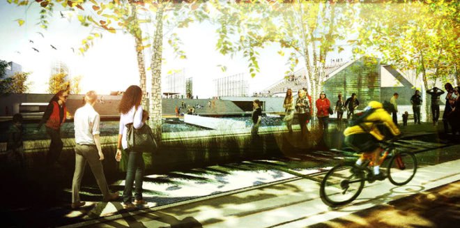 green design, eco design, sustainable design, Harlem Edge/Cultivating Connections, hydroponic farms, adaptive reuse, harlem, 135th Street, Hudson River, Sym'bio'pia, Linearscape Architecture, SWARM design, Harlem Harvest, Stairway to Harlem, Hudson Exchange, Nourish NYC, Harlem waterfront redesign, urban farming