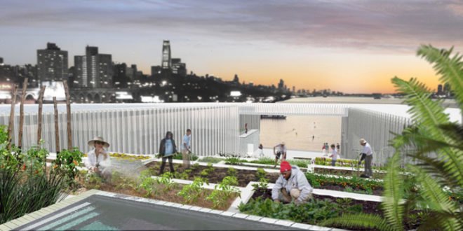 green design, eco design, sustainable design, Harlem Edge/Cultivating Connections, hydroponic farms, adaptive reuse, harlem, 135th Street, Hudson River, Sym'bio'pia, Linearscape Architecture, SWARM design, Harlem Harvest, Stairway to Harlem, Hudson Exchange, Nourish NYC, Harlem waterfront redesign, urban farming