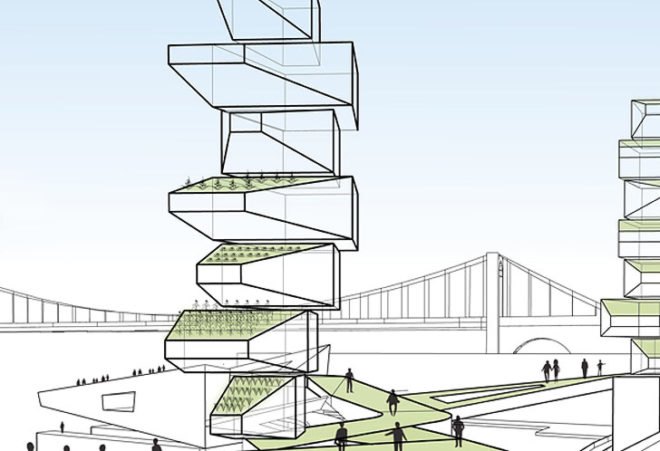 green design, eco design, sustainable design, Harlem Edge/Cultivating Connections, hydroponic farms, adaptive reuse, harlem, 135th Street, Hudson River, Sym'bio'pia, Linearscape Architecture, SWARM design, Harlem Harvest, Stairway to Harlem, Hudson Exchange, Nourish NYC, Harlem waterfront redesign, urban farming