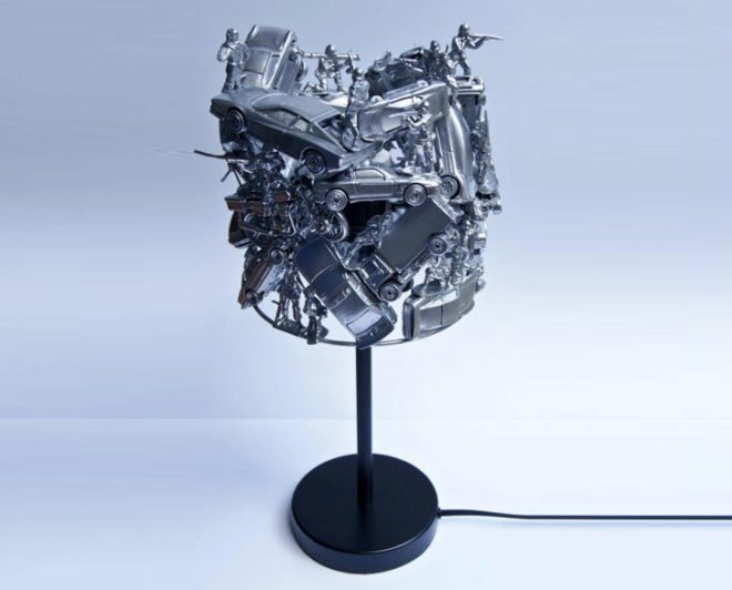Kamikarze Lamp, recycled materials, green lighting, lamps made from recycled materials. eco lamps, green lamps, toy lamps, lamps for kids