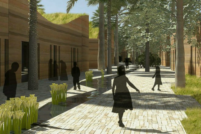 Kuwait University Model School, Perkins Will, living laboratory, eco school, green roofs, kuwait