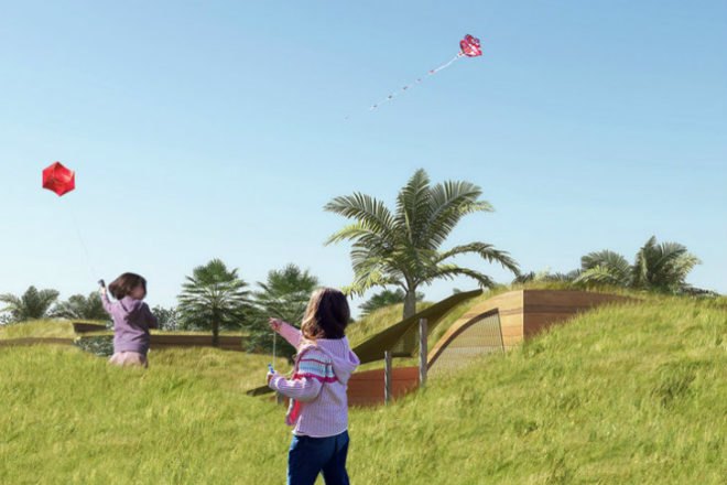 Kuwait University Model School, Perkins Will, living laboratory, eco school, green roofs, kuwait