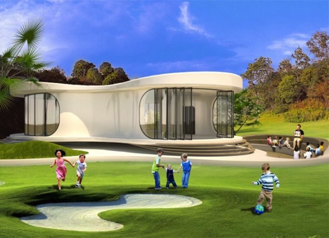 LAVA, photovoltaic panels, rainwater harvest, thermal massing, evaporative cooling, green design, sustainable design, modular design, Classroom of the future, high-tech, PV, daylighting, sun protection, solar gain
