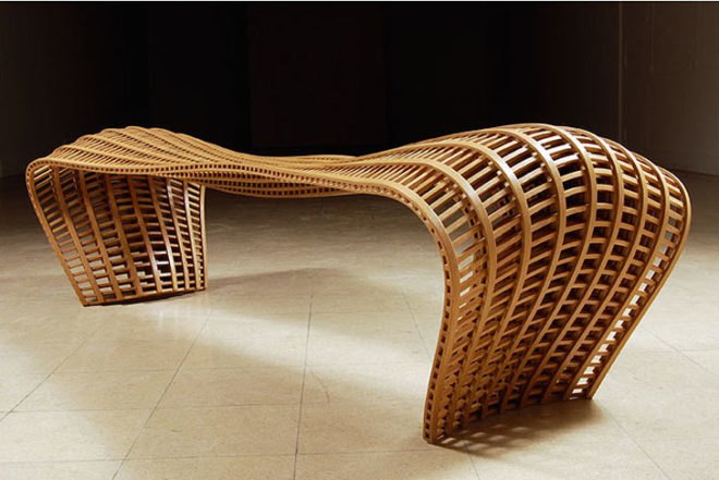 art, energy efficiency, green furniture, Matthias Pliessnig, Philadelphia design, sculptural seats, steam bending, white oak seats, ash seats, dynamic seats, wooden shapes, Smithsonian American Art Museum, low-energy technique, ancient technique