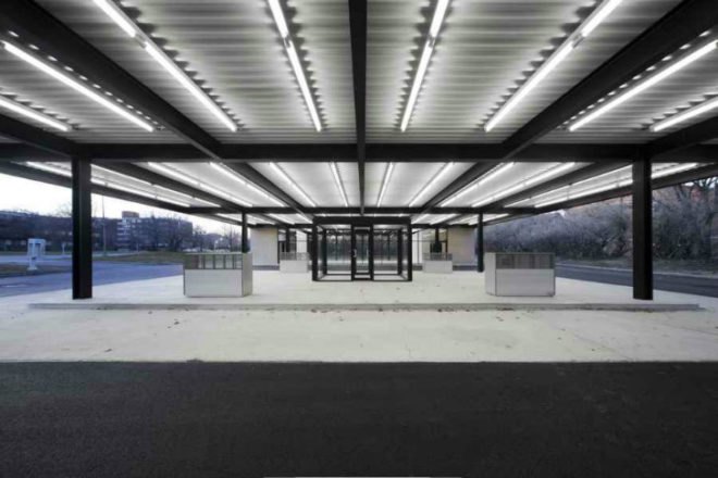Mies van der Rohe Gas Station Conversion, FABG, gas station conversion, green renovation, mies van der rohe, nun's island, montreal