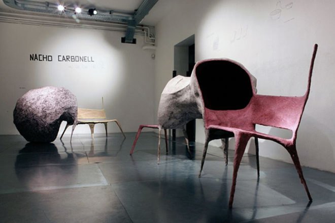 green furniture, Recycled Materials, Nacho Carbonell, evolution collection, Design Academy Eindhoven, recycled paper, chicken wire, recycled furniture, hand made furniture, retreat, spanish design, eindhoven, hidding furniture, coccon, retreat pod