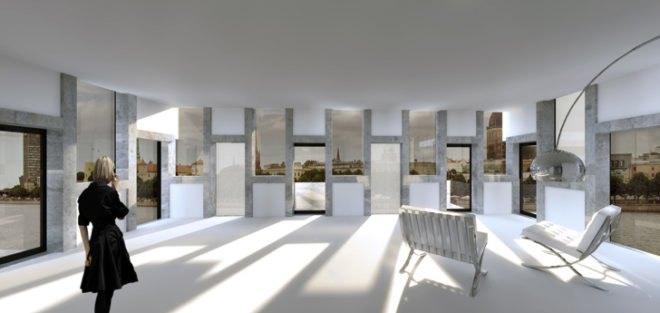 eco apartments, extream renovation, Green Building, green renovation, green roof, Latvia architecture, Reinhold Schmaeling, roof pation