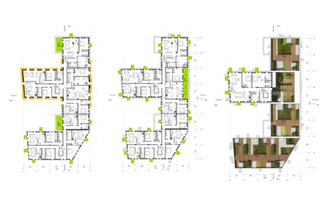 eco apartments, extream renovation, Green Building, green renovation, green roof, Latvia architecture, Reinhold Schmaeling, roof pation