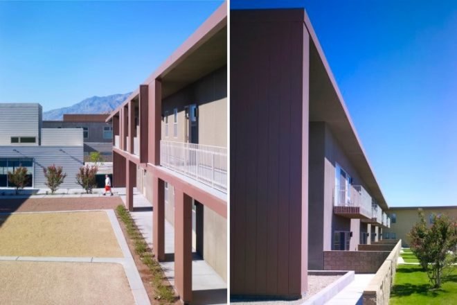 Rosa Parks Housing, Brooks Scarpa, palm springs, affordable housing, solar passive design, desert architecture