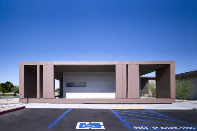 Rosa Parks Housing, Brooks Scarpa, palm springs, affordable housing, solar passive design, desert architecture