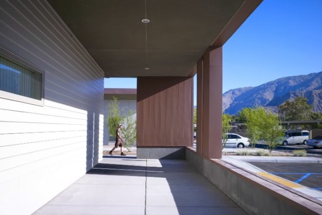 Rosa Parks Housing, Brooks Scarpa, palm springs, affordable housing, solar passive design, desert architecture