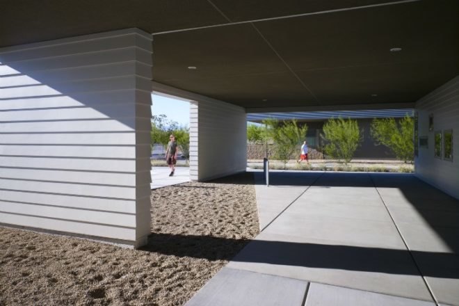 Rosa Parks Housing, Brooks Scarpa, palm springs, affordable housing, solar passive design, desert architecture