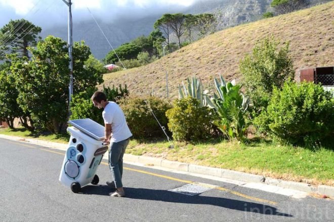 solar panels, solar energy, music bins, wheelie bins, cape town, south africa, sunplugged, warren baynes, video, green design, sustainable design, eco-design, social design, recycled materials, music