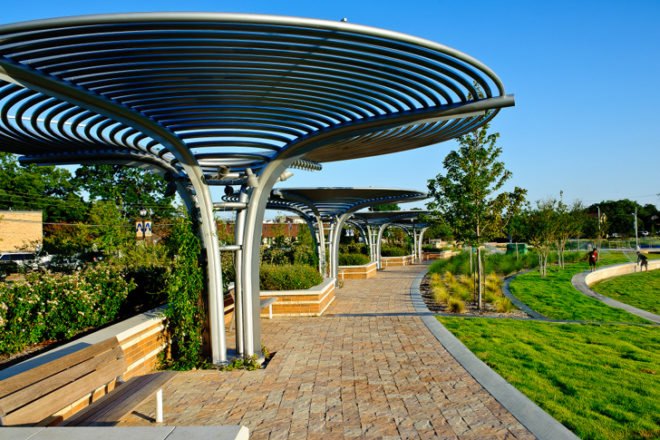 The Green at College Park, UT at Arlington, sustainable sites initiative, sustainable landscape, SITES, green landscape