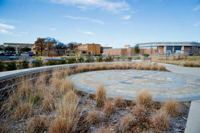 The Green at College Park, UT at Arlington, sustainable sites initiative, sustainable landscape, SITES, green landscape