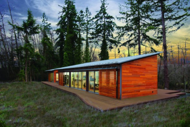 Vashon Island Glidehouse, Blu Homes, glidehouse, prefab, prefab home,