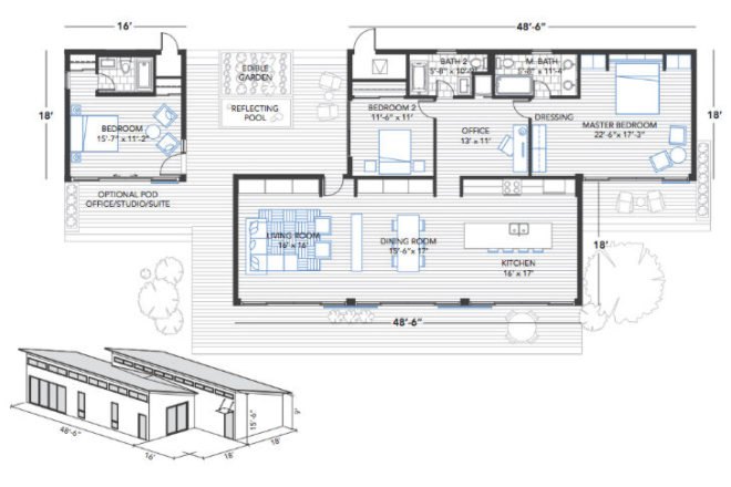 Vashon Island Glidehouse, Blu Homes, glidehouse, prefab, prefab home,