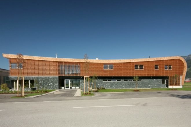 WLV Leizen, Kreiner Architektur, austria, avalanche center, sustainable construction, flood and avalanche control center