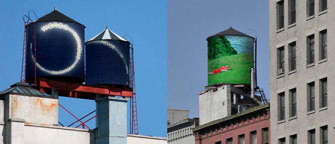 green design, eco design, sustainable design, The Water Tank Project, public art, Ed Ruscha, Thom Yorke, Jay-Z, Lawrence Weiner, Marilyn Minter, E.V. Day, Tony Conrad, Andy Goldsworthy, MoMA, Neville Wakefield, Mary Jordan, Lisa Dennison, Sotheby's