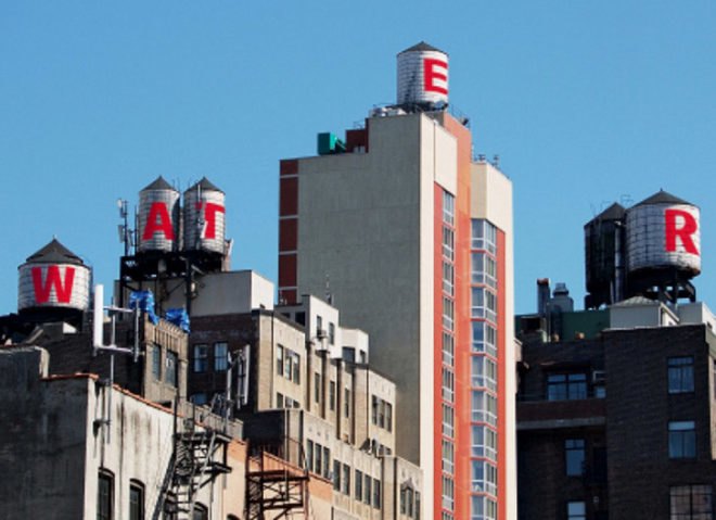 green design, eco design, sustainable design, The Water Tank Project, public art, Ed Ruscha, Thom Yorke, Jay-Z, Lawrence Weiner, Marilyn Minter, E.V. Day, Tony Conrad, Andy Goldsworthy, MoMA, Neville Wakefield, Mary Jordan, Lisa Dennison, Sotheby's