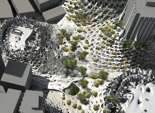 green design, eco design, sustainable design, climate change, Lower Manhattan, Flood relief, Tingwei Xu, Xie Zhang