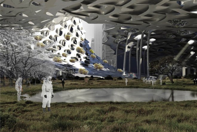 green design, eco design, sustainable design, climate change, Lower Manhattan, Flood relief, Tingwei Xu, Xie Zhang
