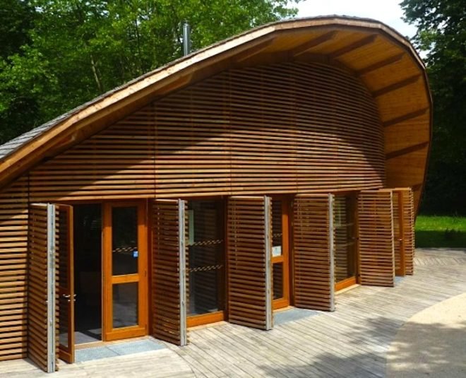 Inca Architectes, dome, eco-tourism, eco-travel, eco-tourism center, france, fontainebleau, Gorges de Franchard, biosphere reserve, green design, passive design, sustainable design, eco-design, natural materials, wood,