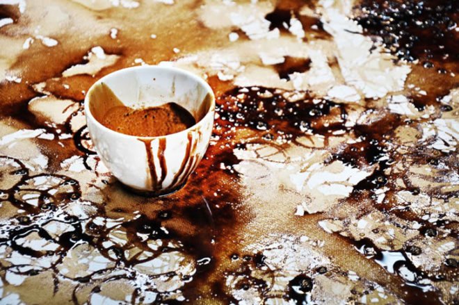 Hong Yi, Malaysian Art, Coffee Art, Coffee Painting, Jay Chou, I See Red, Unusual art materials, Painting with Coffee, Coffee Stains