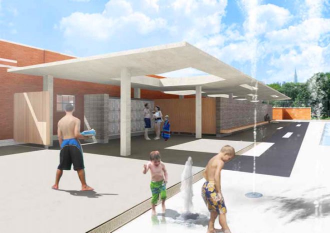 green design, eco design, sustainable design, McCarren Pool, Jelly NYC, LEED Silver certification, DPR Landscape Architecture, PlaNYC initiative, BLoomberg, WIlliamsburg, McCarren, Public pools New York