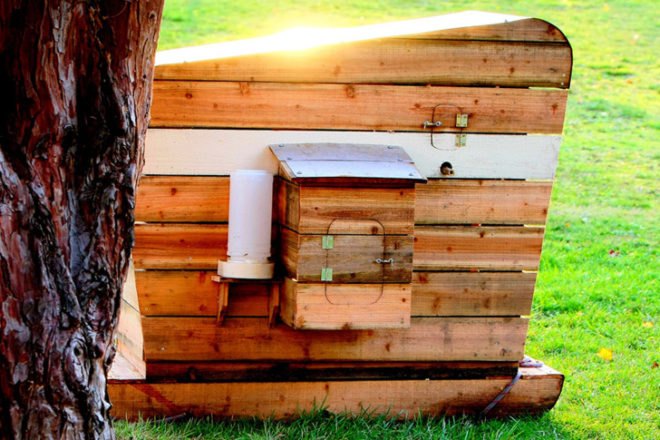 Modern Coop, Wright Design Office, John Wright, chickens, chicken coop, recycled materials, reclaimed wood, urban chicken coop, Portland
