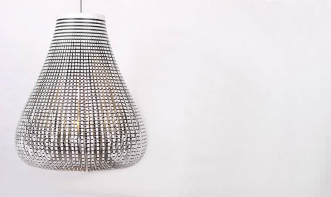 Paula Arntzen, Bulbous Paper Lamps, paper lamp design, lighting fixtures, green paper lamp, sculptural lamp design