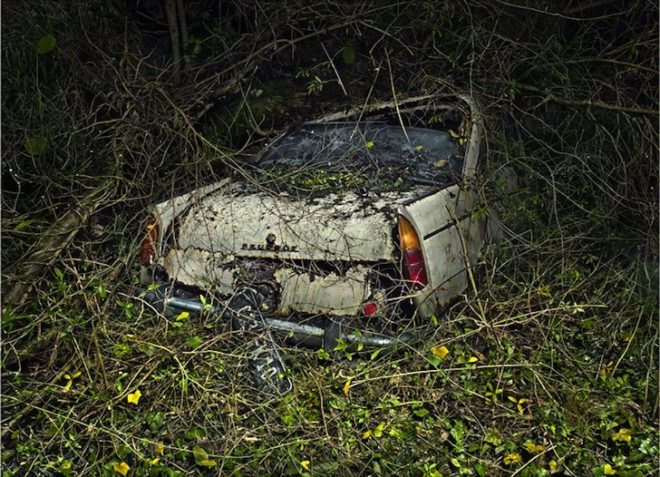 Parking Paradise, vintage cars, abandoned cars, photography, Peter Lippmann, green design, sustainable design, eco design, art, eco-art, green art, environmental art, automobiles, France, Gallery Sophie Maree, Brussels
