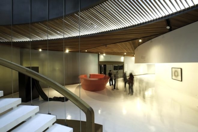 BNKR Arquitectura, Mexico, Mexico City, Polyforum Siquieros Galleries, Diego Rivera, David Alfaro Siqueiros, green renovation, sustainable development, green design, sustainable design, eco design, daylighting, existing materials, remodel, The March of Humanity, mural, art,