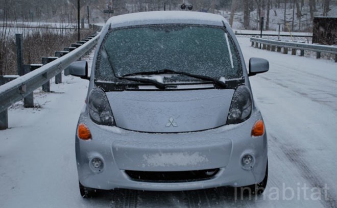 Mitsubishi i, Mitsubishi, i EV, electric car, electric vehicle, plug-in vehicle, green car, green vehicle, green transportation, green automotive design, test drive, Laura Cowan, Laura K. Cowan