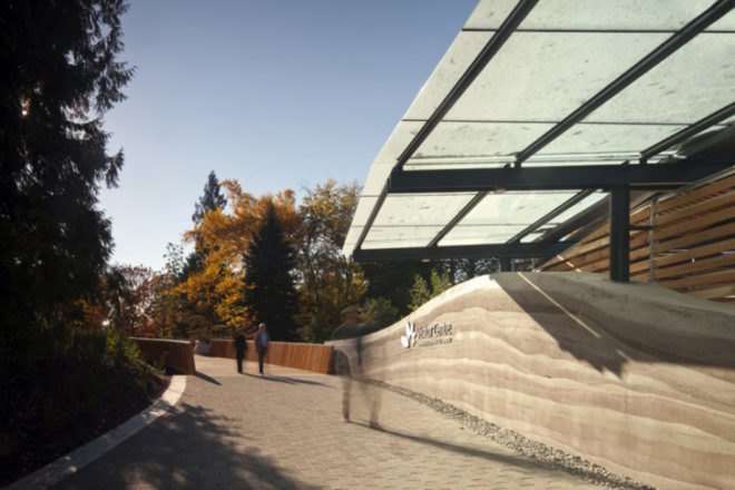 Canada architecture, landscape architecture, Perkins+Will, VanDusen Botanical Garden Visitor Centre, green roof, net zero energy building, LEED Platinum building, Living Building Challenge, living building, green design, green architecture, solar power, energy efficient public buildings