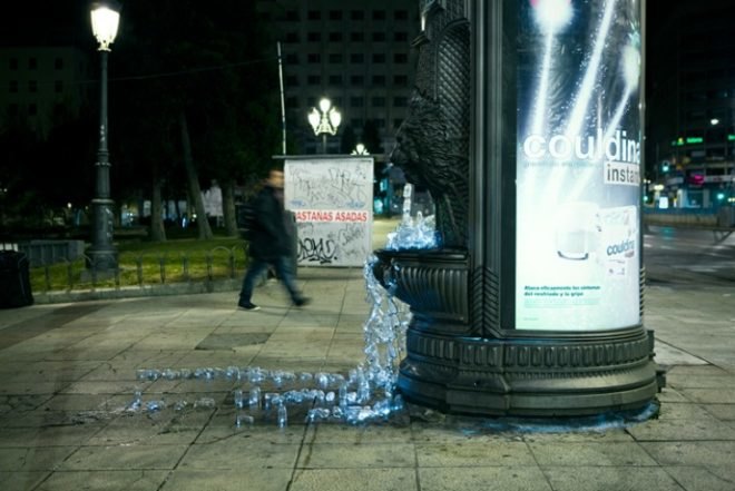 luzinterruptus, recycled artwork, art collective, public art installation, artistic intervention, reused container art