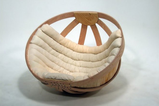 Victoria University of Wellington, cold-bent plywood, cradle, autism, wooden cocoon, flat pack furniture