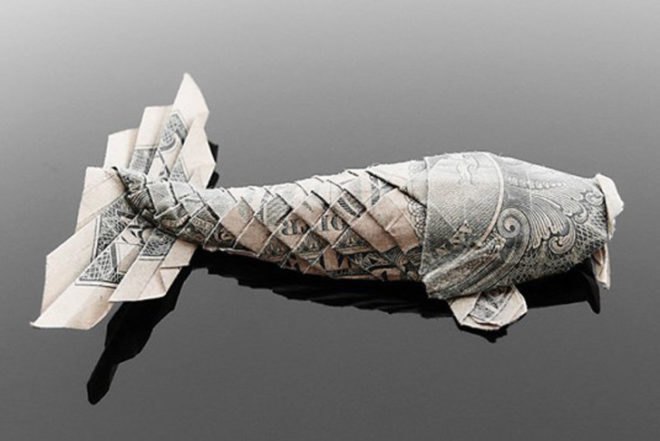 art, recycled materials, Craig Folds Five, origami money, origami, money, origami animals, us dollars