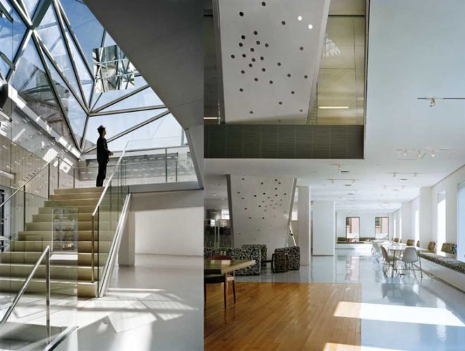 green design, eco design, sustainable design, DVF, Work Architecture, Meatpacking, Diane von Furstenberg, flagship store, Stairdelier, Heliostat Mirror, roof garden, adaptive reuse nyc, Swarovski Crystals, DVF Flagship