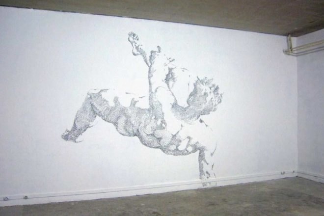 Baptiste Debombourg, Aggravure III, France, Paris, recycled materials, staple, staple art, Air Force One, green design, sustainable design, adaptive reuse, eco-design, art, eco-art, Aggravure III, 16th century engravings, renaissance