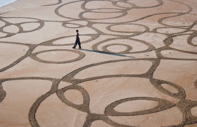 Andres Amador, Sand Painting, Sand Drawing, Sustainable Art, Eco Art, Ocean Inspired Art, San Francisco