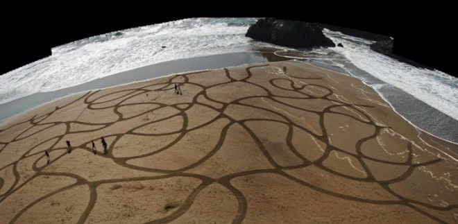 Andres Amador, Sand Painting, Sand Drawing, Sustainable Art, Eco Art, Ocean Inspired Art, San Francisco