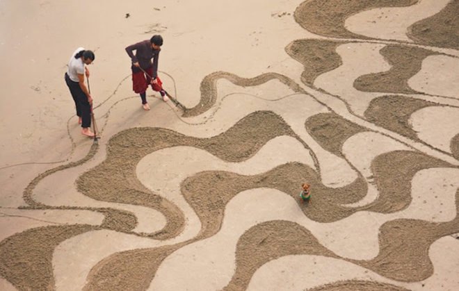 Andres Amador, Sand Painting, Sand Drawing, Sustainable Art, Eco Art, Ocean Inspired Art, San Francisco