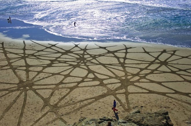 Andres Amador, Sand Painting, Sand Drawing, Sustainable Art, Eco Art, Ocean Inspired Art, San Francisco