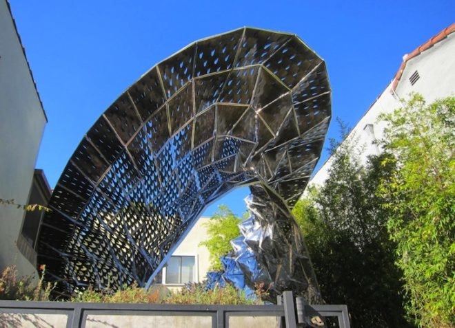 DO|SU Studio Architecture, Bloom, experimental architecture, materials, thermobimetal, suntracker, structure curls up in the sun, green design, sustainable design, eco-design, geometry, self-supporting structure, environmentally-responsive design, eco-art, eco-architecture, eco-design