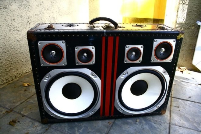 green design, recycled, design, eco-design, BoomCase, Mr. Simo, creative re-use, up cycling, adaptive re-use, boom boxes, vintage suitcases, design, art, music
