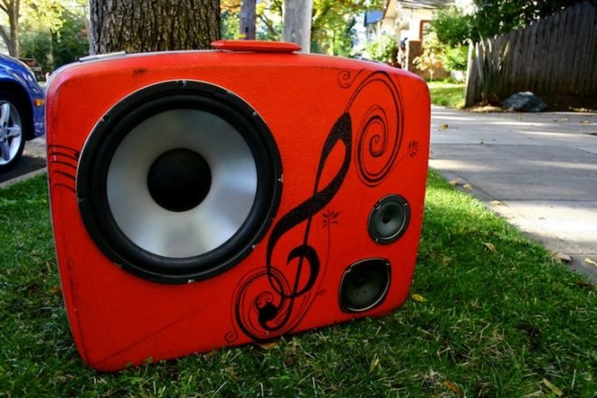 green design, recycled, design, eco-design, BoomCase, Mr. Simo, creative re-use, up cycling, adaptive re-use, boom boxes, vintage suitcases, design, art, music