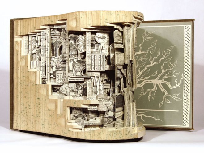 Brian Dettmer, Eco art, recycled materials, book art, books, sculpture, Kinz and Tillou Fine Art