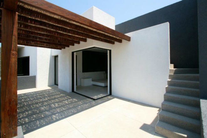 Casa Gavion, collectivo Mx, baja, mexico, gabion wall, gabion wall home, eco home,