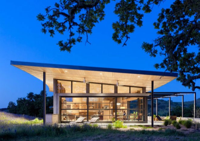 Caterpillar House, Feldman Architecture, rammed earth house, leed platinum house, eco house
